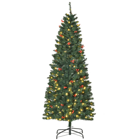 Rootz Christmas Tree - Artificial Christmas Tree - Christmas Decoration - Christmas Tree With Berries - Green - 63 cm x 63 cm x 180 cm