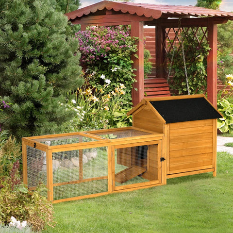 Rootz Chicken Coop - Chicken House With Nesting Box - Hen House - Bar For Chickens - Backyard Chicken Keeping - Spacious Chicken Hutch - Solid Natural Wood - Natural - 180 X 92 X 78 Cm