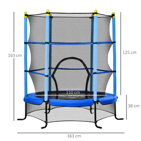 Rootz Trampoline - Garden Trampoline - Mini Trampoline For Children With Safety Net - Edge Cover - Toddler Trampoline For Jumping -  Indoors And Outdoors - Rubber Rope - Padded Steel - Blue