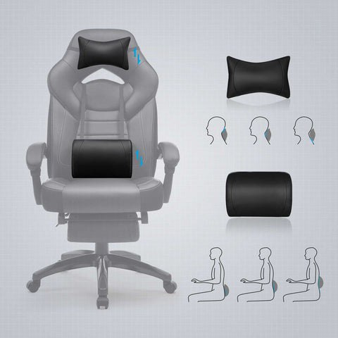 Rootz Gaming Chair - Office Chair - Ergonomic Gaming Chair - Esports Gaming Chair - Desk Chair - With Footrest And Headrest - Black - 70 x 64 x (120-128) cm