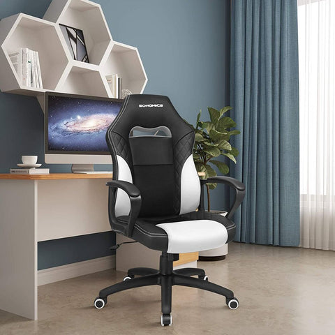 Rootz Gaming Chair - Office Chair - Ergonomic Gaming Chair - Esports Gaming Chair - Desk Chair - Work Chair - Black/White - 70 x 64 x 106-116