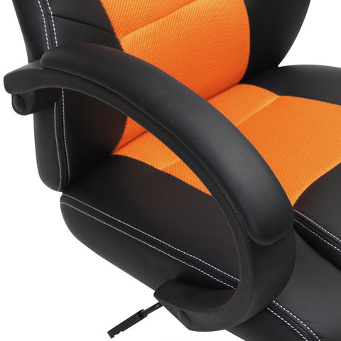 Rootz Gaming Chair - Office Chair - Ergonomic Gaming Chair - Esports Gaming Chair - Desk Chair - Work Chair - With Footrest - Black-Orange - 111- 121 cm