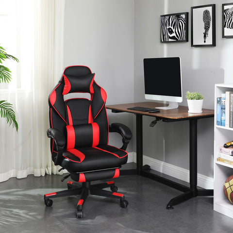 Rootz Gaming Chair - Ergonomic Gaming Chair - Pc Gaming Chair - Console Gaming Chair - Adjustable Gaming Chair - Heavy-duty Gaming Chair - Gaming Chair With Footrest - Black + White - 67 x 66 x 116-126 cm (L x W x H)