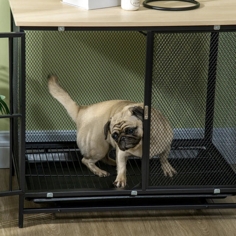 Rootz Dog Cage - Dog Box - Water Resistant Mat - Removable Base Tray - Lockable - Black - 80 x 55 x 71 cm