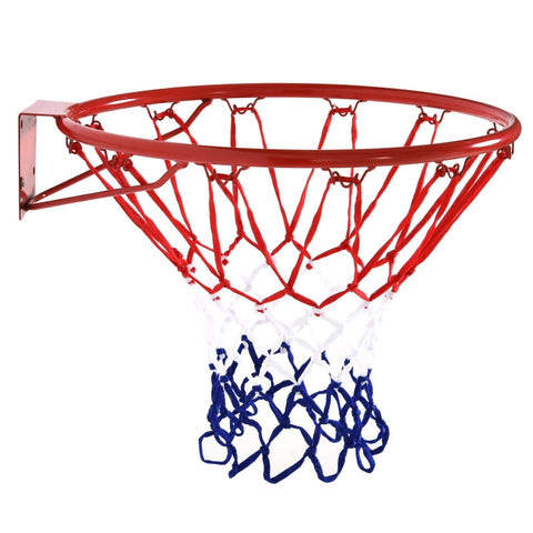 Rootz Basketball Hoop with Net - Basketball Net - Indoor - Outdoor - Steel Tube+Nylon - Red+Blue+White