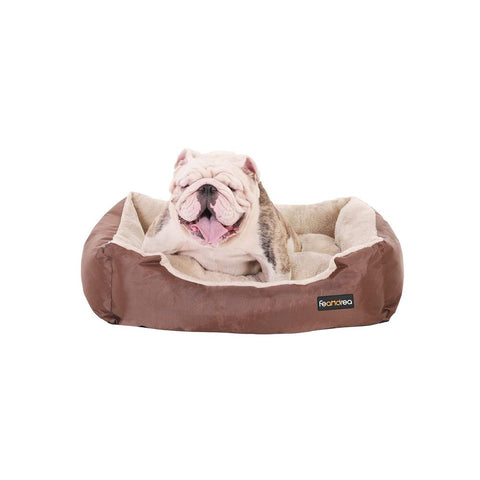 Rootz Dog Bed - Reversible Cushion - Wonderfully Cozy - Animal-friendly Materials - Sleeping Place - Dog Sofa - Oxford Fabric-polypropylene Filling - Brown-beige - 75 x 58 x 21 cm (L x W x H)