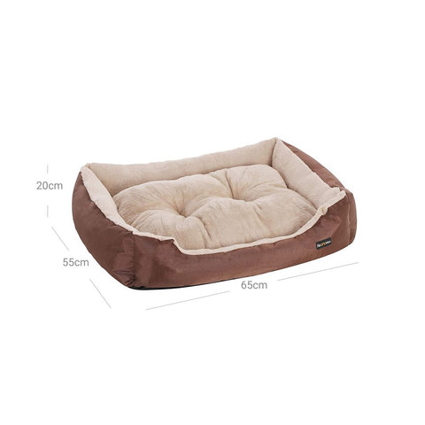 Rootz Dog Bed - Reversible Cushion - Wonderfully Cozy - Animal-friendly Materials - Sleeping Place - Dog Sofa - Oxford Fabric-polypropylene Filling - Brown-beige - 75 x 58 x 21 cm (L x W x H)