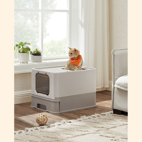 Rootz Litter Box - Cat Litter Box - Cat Cabinet - Litter Box Cat House - Cat Cave - Cat Cabinet - With Lid