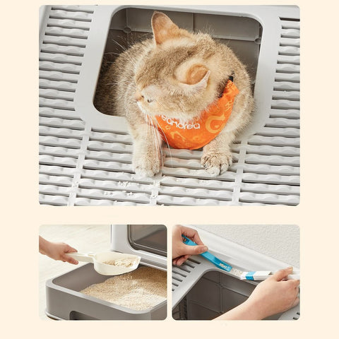 Rootz Litter Box - Cat Litter Box - Cat Cabinet - Litter Box Cat House - Cat Cave - Cat Cabinet - With Lid
