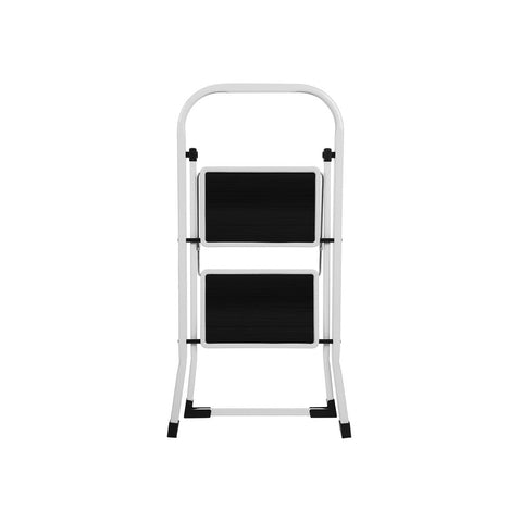 Rootz Stepladder - Stepladder With 2 Steps - Folding Stepladder - Portable Stepladder - Kitchen Stepladder - Bathroom Stepladder - Lightweight Stepladder - Steel - White - 46.5 x 90 x 4 cm
