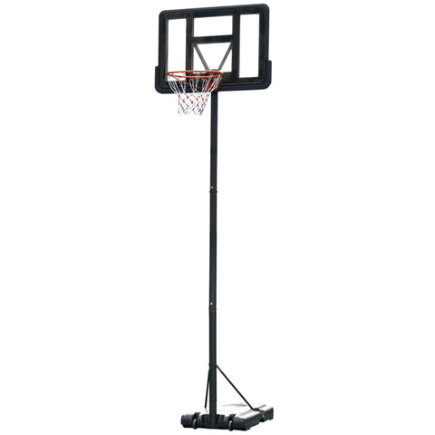 Rootz Basketball Stand - Portable Basketball Hoop Stand - Height Adjustable - Moving Wheels - Black - 110 cm x 75 cm x 370 cm
