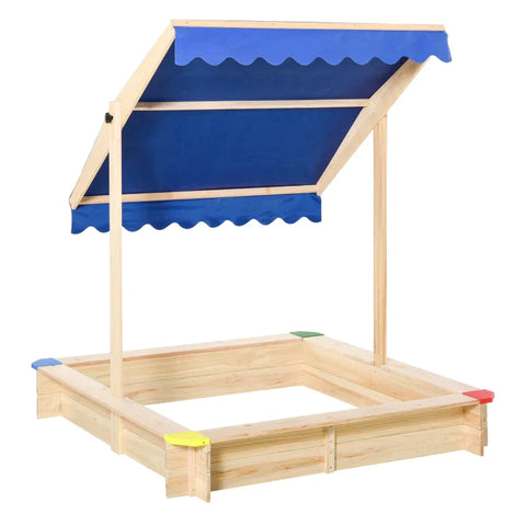 Rootz Kids Sandbox - Kids Sandpit - Children Cabana Sandbox - Roof Sandpit - Children's Sandpit - 120 x 120 x 120 cm