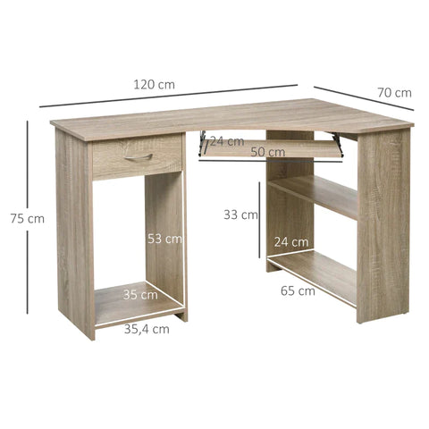 Rootz L-Shaped Desk - Computer Desk - Corner Desk - Office Desk - Computer Table