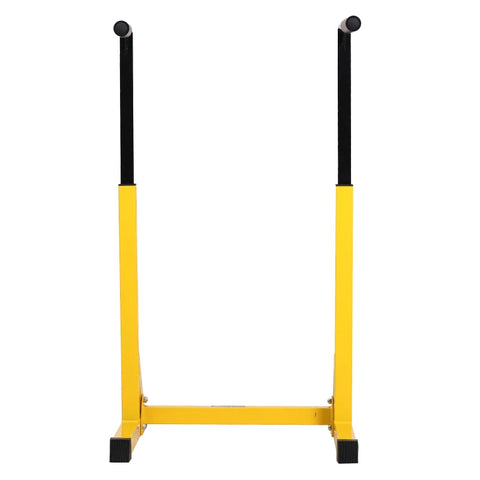 Rootz Pull-up Bar - Dip Station - Adjustable Parallel Bar - Pull Up Power Tower - Yellow/ Black - 66cm x 75cm x 119cm
