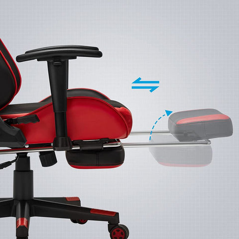 Rootz Gaming Chair - Office Chair - Ergonomic Gaming Chair - Esports Gaming Chair - Desk Chair - Black/Red - 68 x 66 x (126-136) cm