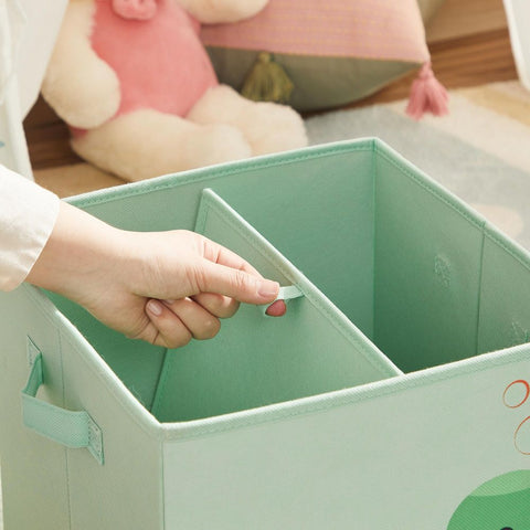 Rootz Storage Box - Children's Storage Box - Toy Organizer - Set Of 3 Storage Boxes - Colorful Storage Box - Cute Storage Box For Kids - Blue/Green/Pink - 30 x 30 x 30 cm