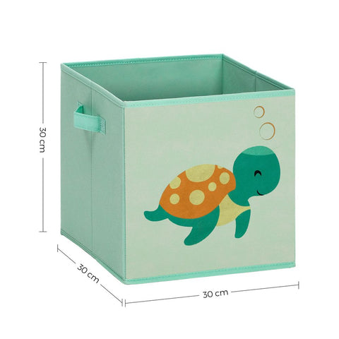 Rootz Storage Box - Children's Storage Box - Toy Organizer - Set Of 3 Storage Boxes - Colorful Storage Box - Cute Storage Box For Kids - Blue/Green/Pink - 30 x 30 x 30 cm