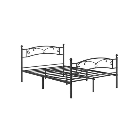 Rootz Bed Frame - Metal Bed Frame - Platform Bed Frame - Adjustable Bed Frame - Full Bed Frame - Modern Bed Frame - Rustic Bed Frame - Powder-coated Metal - Black - 198 x 142 x 92.5 cm (L x W x H)