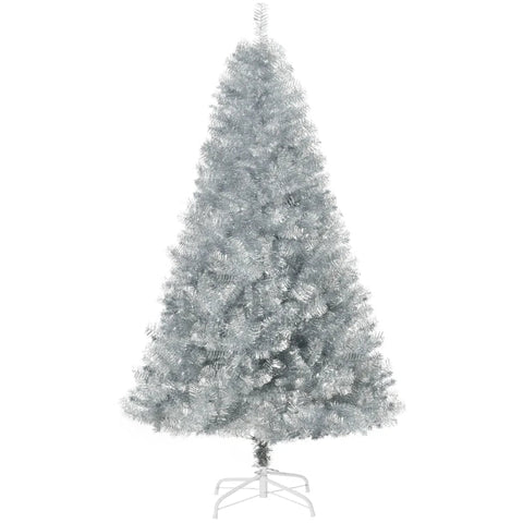 Rootz Christmas Tree - Artificial Christmas Tree - Christmas Tree With 1000 Branch Tips - Christmas Tree Stand - Metal - Silver + White - Ø103 x 180 cm
