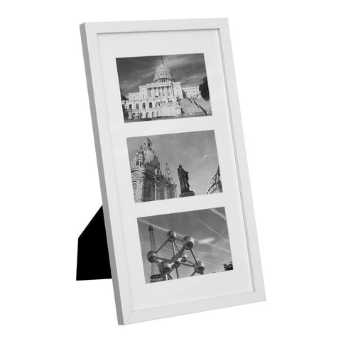 Rootz Photo Frame - Photo frame for 3 photos - Photo Frame With String - Picture Frame - Collage Frame - Wall-mounted Frame - Metal Picture Frame - Modern Photo Frame - MDF - White - 24 x 2 x 40.5 cm (L x W x H)