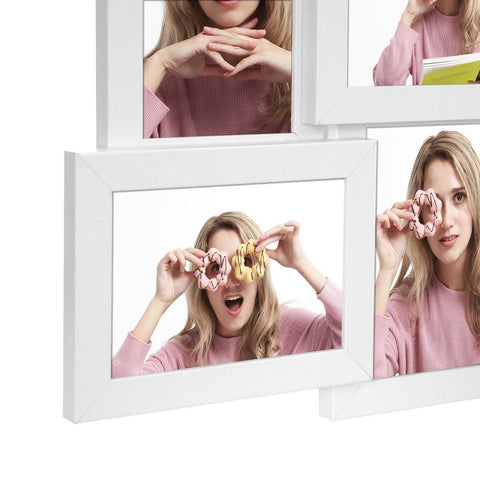 Rootz Set Of 10 Picture Frames - Photo Frame Collage For 9 Photos - Multi-picture Frame Set - Wall Mounted - MDF - Glass - White - 47.4 x 2.4 x 47 cm (L x W x H)