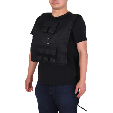 Rootz 20kg Training Vest - Weight Vest - Adjustable - Training Fitness - Oxford - Iron - Black - 36x52cm