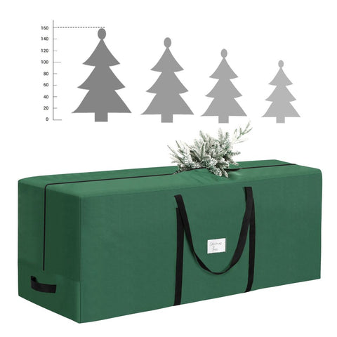 Rootz Christmas Tree Storage Bag - Artificial Tree Storage Solution - Decoration Storage Solution - Waterproof Tree Storage Bag - 600D Oxford Fabric - Green - 164 x 38 x 76 cm (L x W x H)