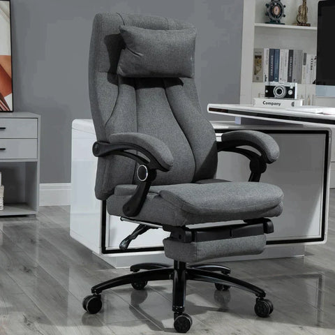 Rootz Office Chair - Massage Chair - Executive Chair - Gaming Chair - Swivel Chair - Gray - 60 x 68 x 109-117 cm