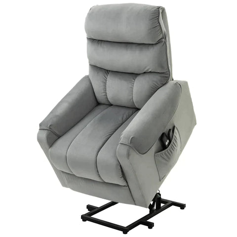 Rootz Stand-up Aid Relax Chair - Power Lifting Chair - Massage Chair - Electric Chair - TV Chair With Massage Function - Light Grey - 79 x 97 x 103 cm