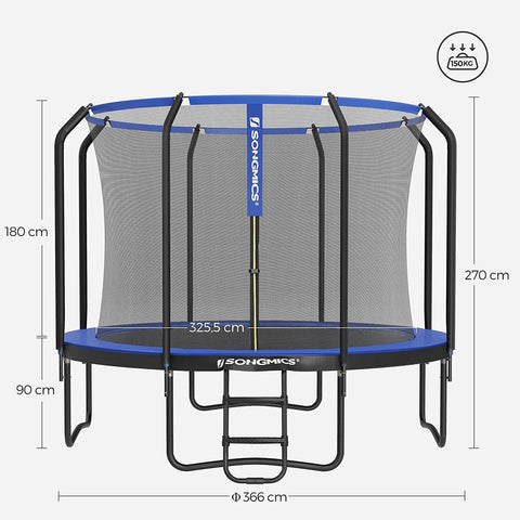 Rootz Trampoline - Outdoor Trampoline - Kids Trampoline - Mini Trampoline - Trampoline Park - Jumping Trampoline - Dark Blue