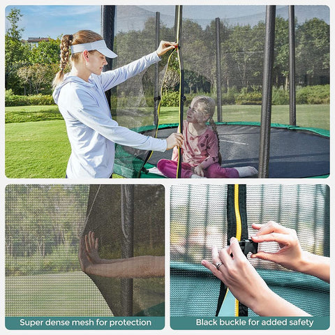 Rootz Trampoline - Outdoor Trampoline - Kids Trampoline - Mini Trampoline - Trampoline Park - Jumping Trampoline - Black/Green - 366 cm