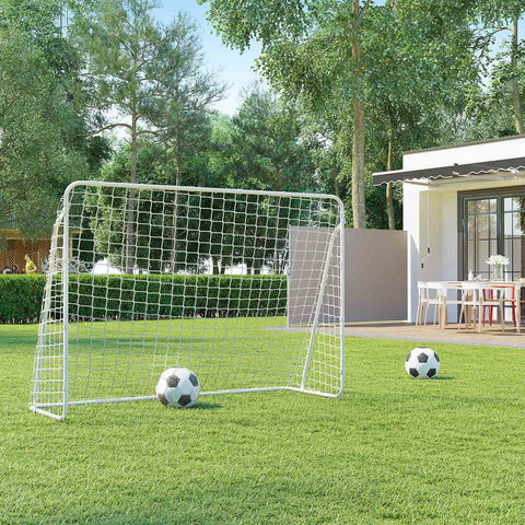 Rootz Football Goal - Football Goal For Children - Soccer Goal - Portable Football Goal - Foldable Football Goal - Mini Football Goal - Garden Football Goal - Training Football Goal - White - 215 x 76 x 150 cm (L x W x H)
