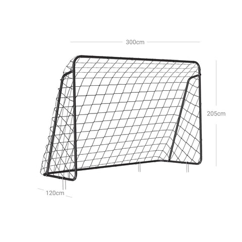 Rootz Football Goal - Football Goal For Children - Soccer Goal - Portable Football Goal - Garden Football Goal - Training Football Goal - Black - 300 x 120 x 205 cm