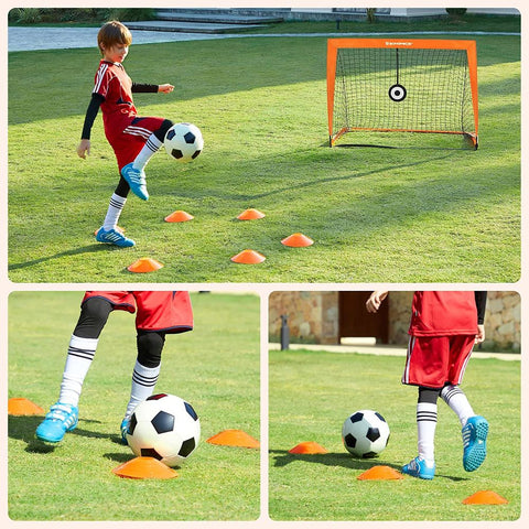 Rootz Soccer Goal - Children Soccer Goal - Set Of 2 Soccer Goals - Kids Soccer Goal - Mini Soccer Goal - Portable Soccer Goal - Soccer Goal Set - Orange - 120 x 91 x 91 cm