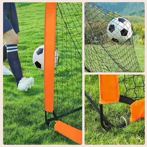 Rootz Soccer Goal - Children Soccer Goal - Set Of 2 Soccer Goals - Kids Soccer Goal - Mini Soccer Goal - Portable Soccer Goal - Soccer Goal Set - Orange - 120 x 91 x 91 cm