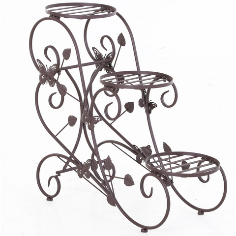 Rootz Plant Stair - Plant Rack - Flower Stand - Metal - Bronze - 3 Levels - 75 x 28 x 66 cm