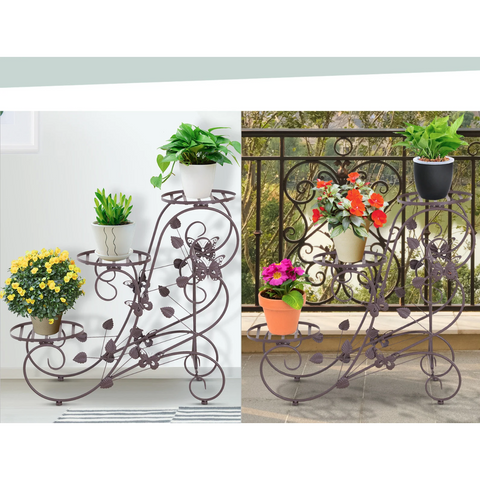 Rootz Plant Stair - Plant Rack - Flower Stand - Metal - Bronze - 3 Levels - 75 x 28 x 66 cm