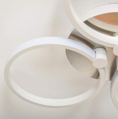 Rootz Ceiling Lamp - Three Circles - Metal - Modern - Aluminum - Acrylic - White - 56 x 46 x 8 cm