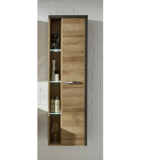 Rootz Bathroom Cabinet - Storage Cabinet with Mirror - 48 x 160 x 31 cm