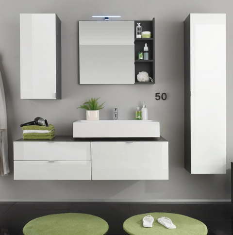 Rootz Bathroom cabinet - Storage cabinet - Mirror - 35 x 157 x 31 cm