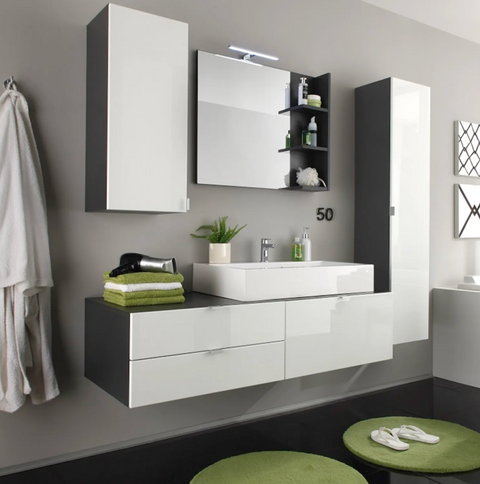 Rootz Bathroom cabinet - Storage cabinet - Mirror - 35 x 157 x 31 cm