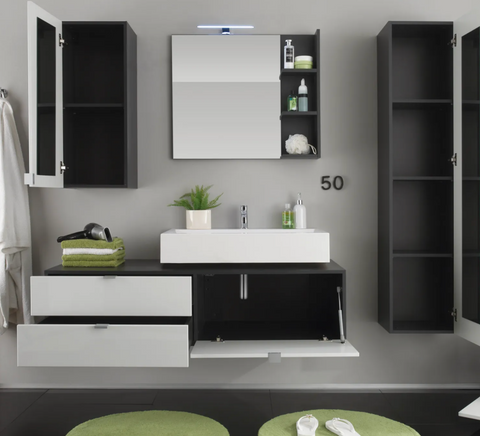 Rootz Bathroom cabinet - Storage cabinet - Mirror - 35 x 83 x 31 cm