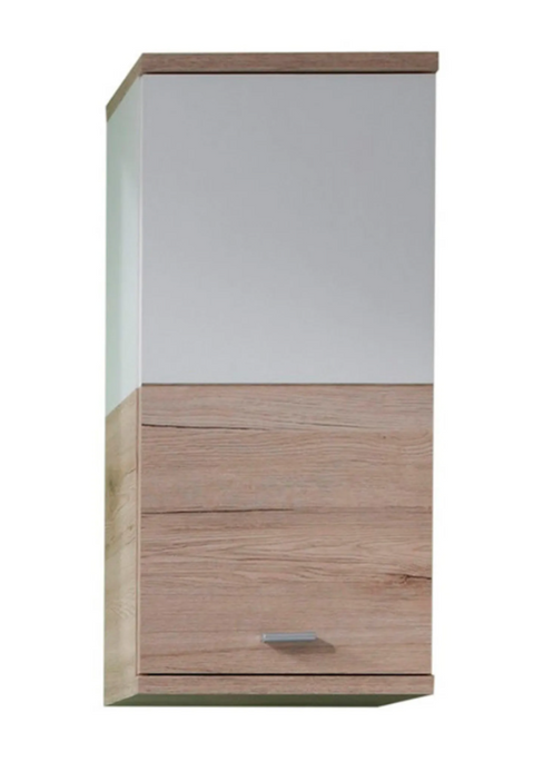 Rootz Bathroom cabinet - Wall cabinet - White and Brown - 36 x 79 x 25 cm