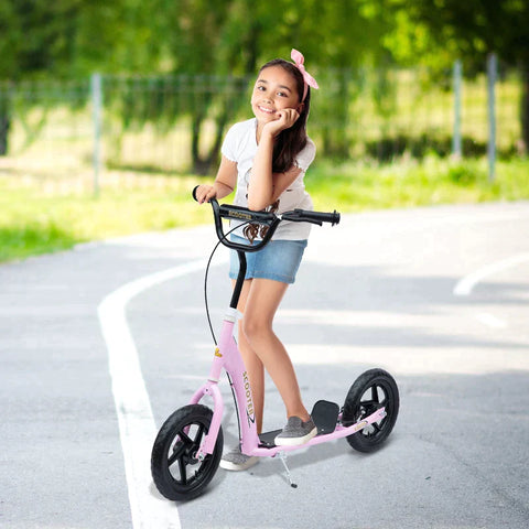 Rootz Scooter - Children's Scooter - City Scooter - Kick Scooter - Children Stunt Scooter - Scooter With Rear Brake - Height Adjustable - Steel - Pink - 120 x 52 x 88 cm