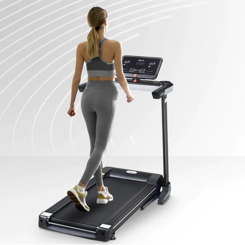 Rootz Treadmill - Electric Treadmill - Folding Treadmill With 12 Programs And Mobile Phone Holder - Steel - Black - 71 x 128 x 122 cm