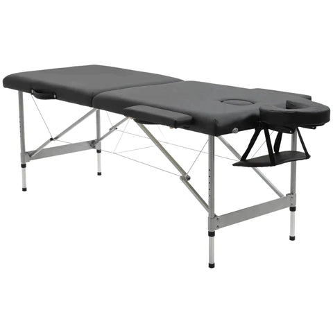 Rootz Massage Table - Folding Massage Table - Mobile Massage Table - Including Face Opening - Armrests - Hand Rests - Black - 186 cm x 71 cm x 83 cm