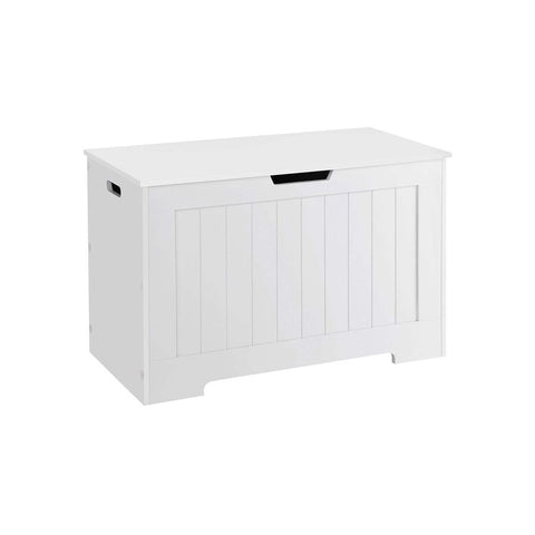 Rootz Shoe Bench With Storage - 2 Safety Hinges - Shoe Storage Bench - Shoe Organizer - Upholstered Shoe Bench - Entryway - Hallway - MDF Board - White - 76 x 48 x 40 cm (W x H x D)