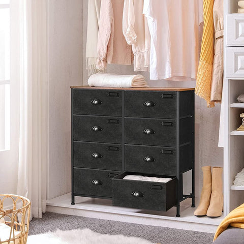 Rootz Chest Of Drawers - Chest Of Drawers With 8 Drawers - Dresser - Bedroom Chest - Wooden Chest Of Drawers - Storage Unit - Indoor Storage Unit - White - 40 x 16 x 80 cm (L x W x H)