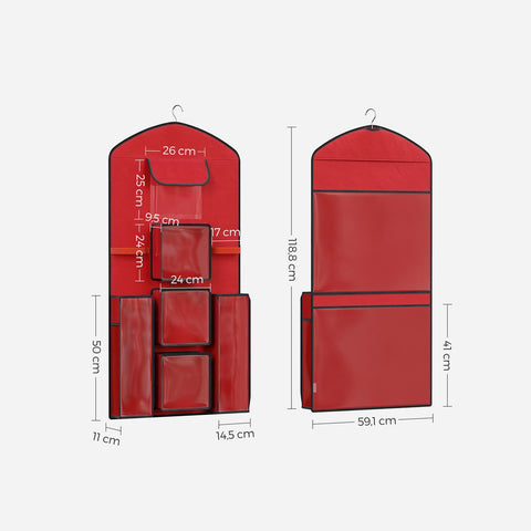 Rootz Storage Bag - Wrapping Paper Storage Bag - Christmas Storage Box - PVC Plastic - 600D Oxford Fabric - Red - 59.1 x 118.8 cm (L x W)