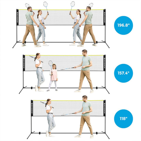 Rootz Badminton Net - Badminton Net Set - Portable Badminton Net - Outdoor Badminton Net - Durable Badminton Net - Nylon Badminton Net - Black-yellow - 500 x 103 x 155 cm (L x W x H)